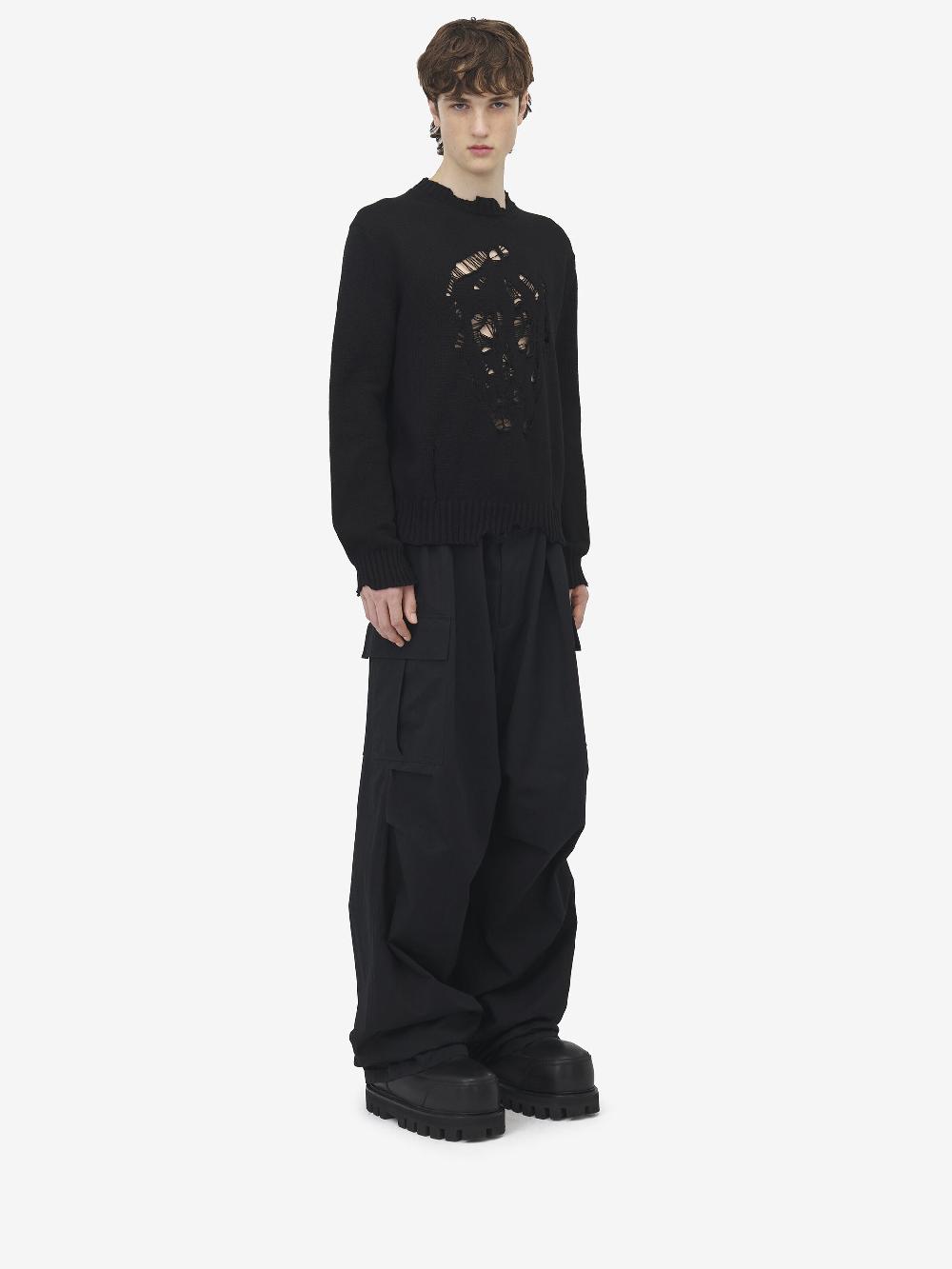 Alexander McQueen Worn look skull sweater Cyber Monday