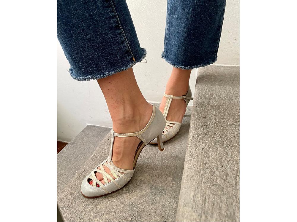 Rose'S Roses Colette – Silver T-Strap Spedizione Gratuita