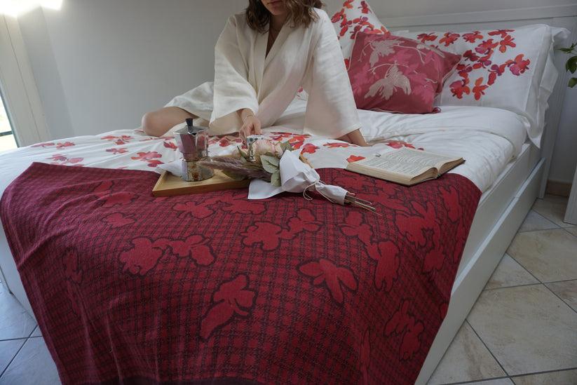 Sans Tabù Blanket Jacquard con Farfalle Qualità