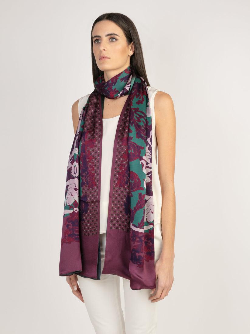 Sans Tabù Stola in pura seta double face “Totem” - Cobalt Hotsell
