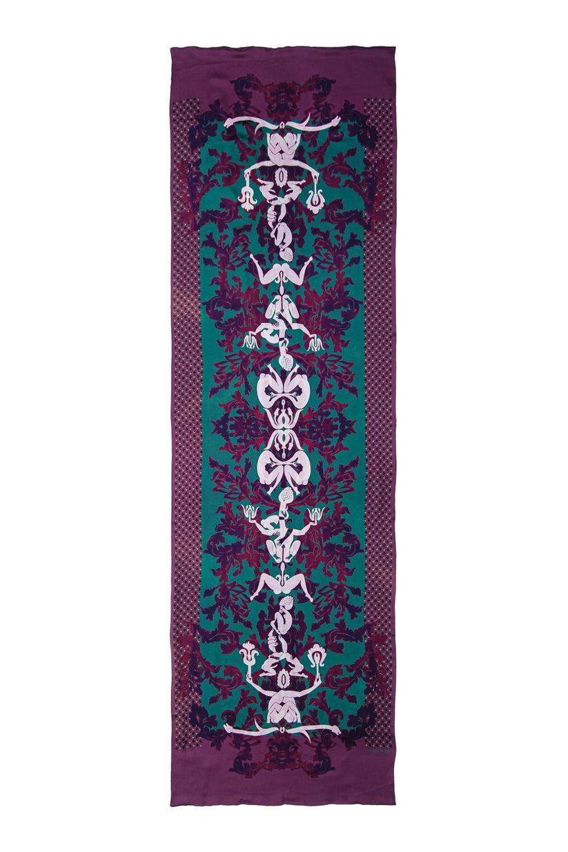 Sans Tabù Stola in pura seta double face “Totem” - Cobalt Hotsell