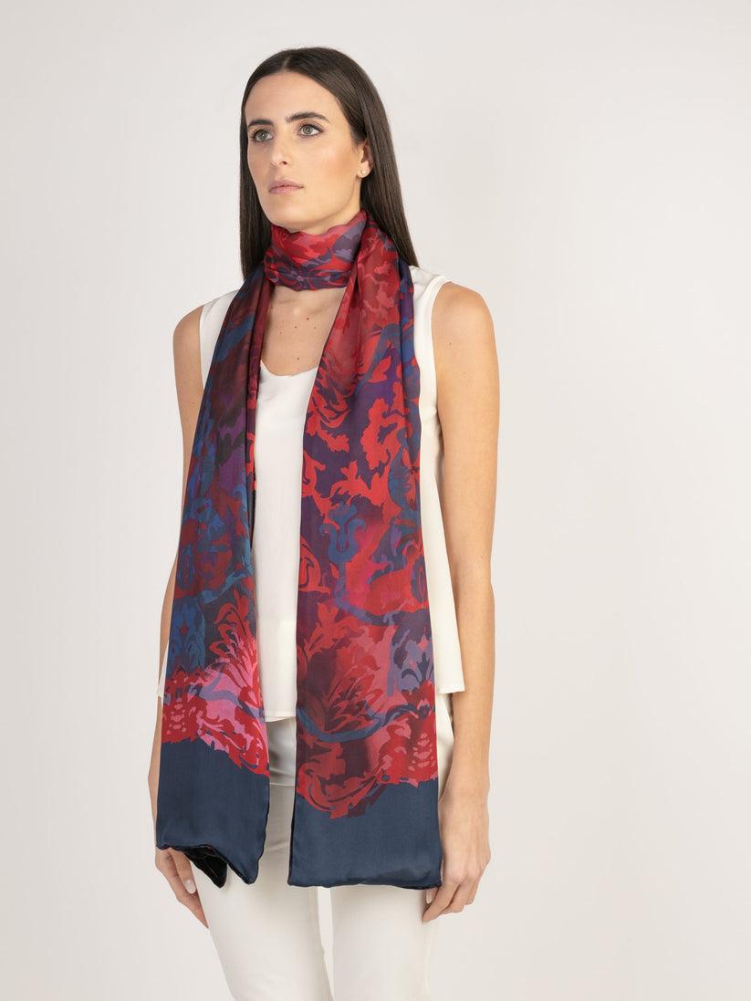 Sans Tabù Stola in seta e viscosa a pois double face “Totem” - Lipstick Saldi Di Fabbrica