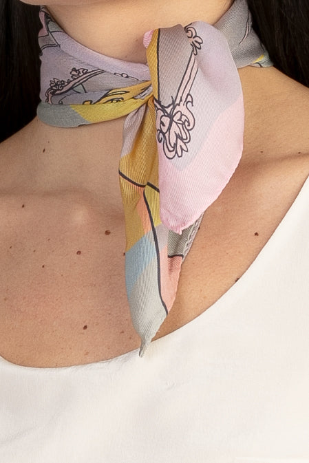 Sans Tabù Foulard pura seta “Specchio Delle Mie Brame” - Rose Negozio