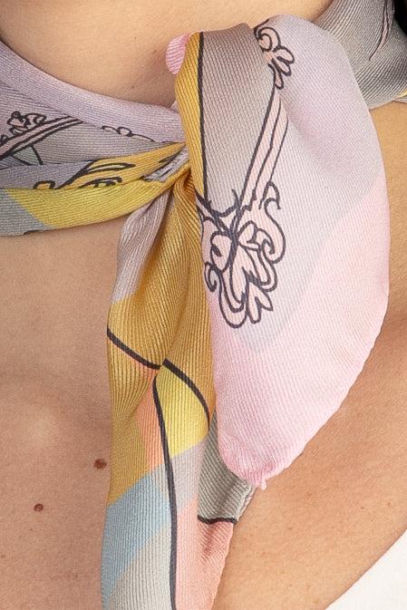 Sans Tabù Foulard pura seta “Specchio Delle Mie Brame” - Rose Negozio