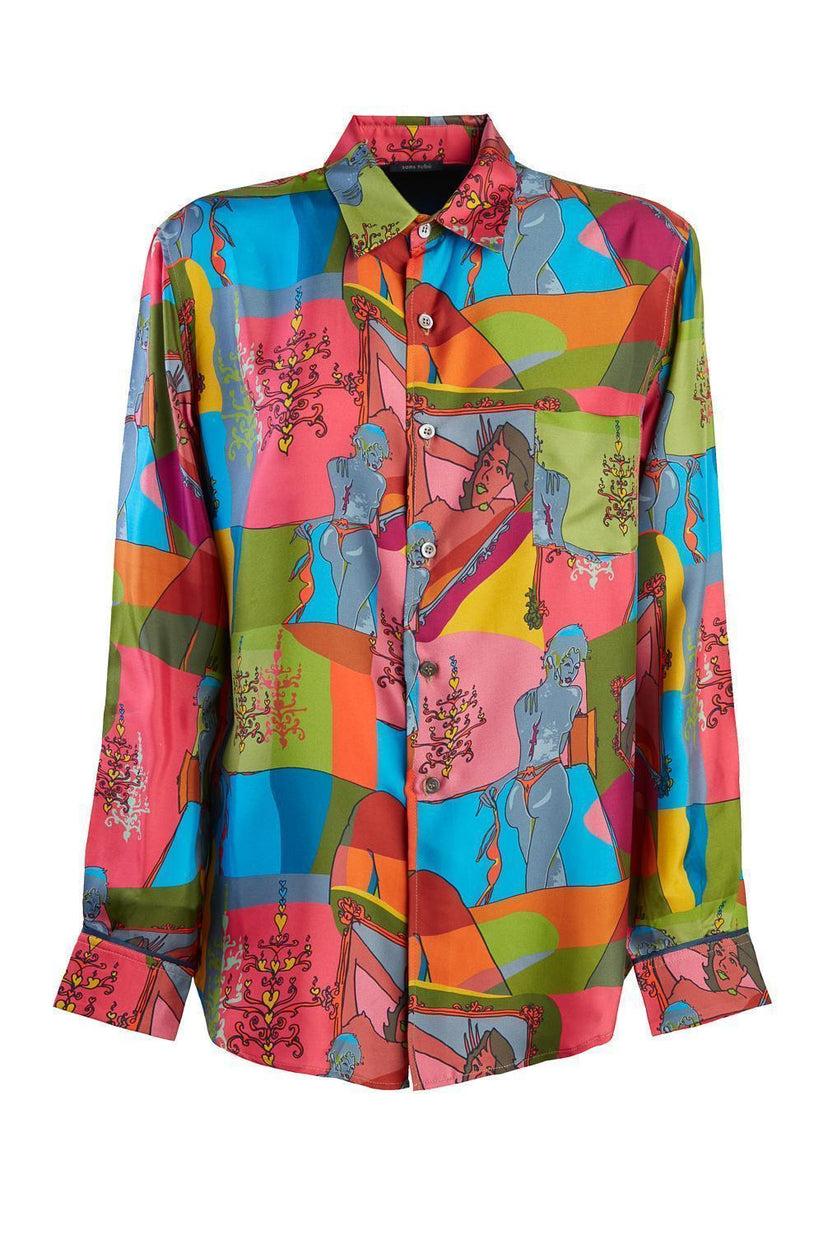 Sans Tabù Camicia in pura seta a maniche lunghe “Specchio delle mie brame” - Dark Rose Cyber Monday