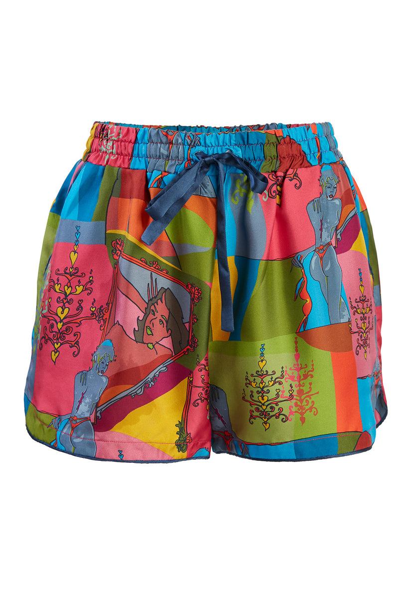 Sans Tabù Pantaloncini corti pura seta “Specchio delle mie brame” - Dark Rose Offerta Giorno del Papà