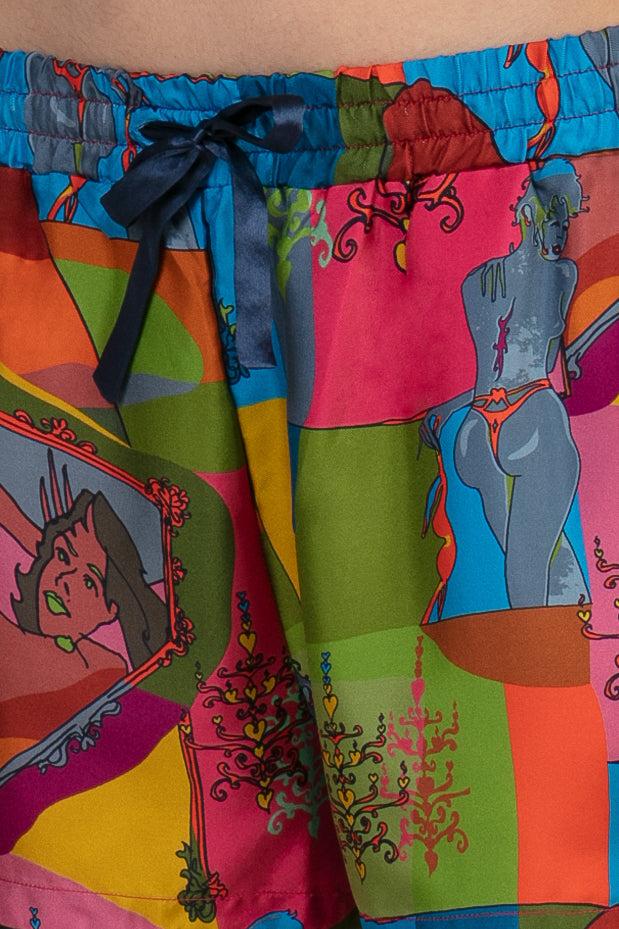 Sans Tabù Pantaloncini corti pura seta “Specchio delle mie brame” - Dark Rose Offerta Giorno del Papà