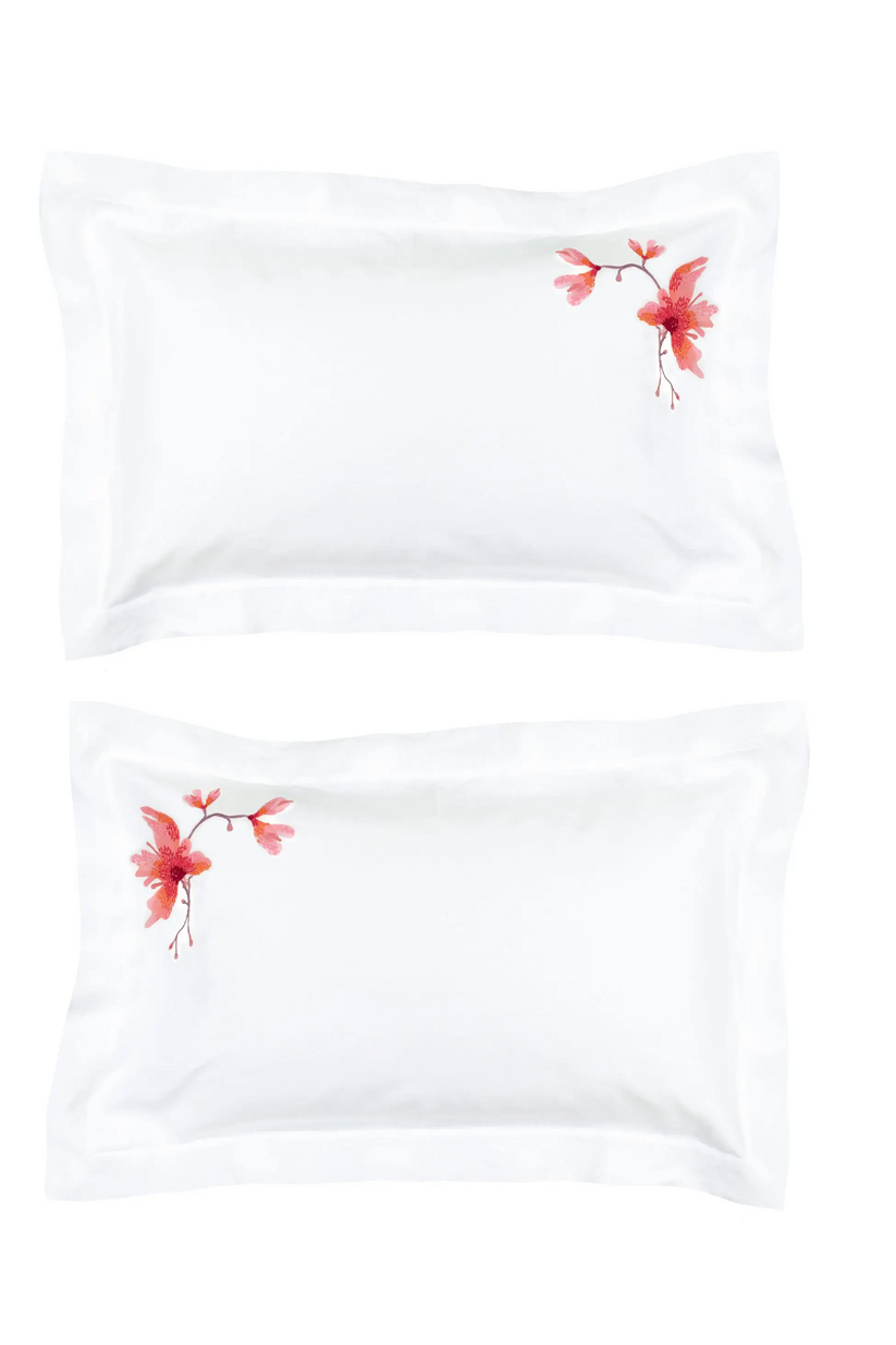 Sans Tabù Set 2 federe rettangolari in lino - White Peach Offerte stagionali