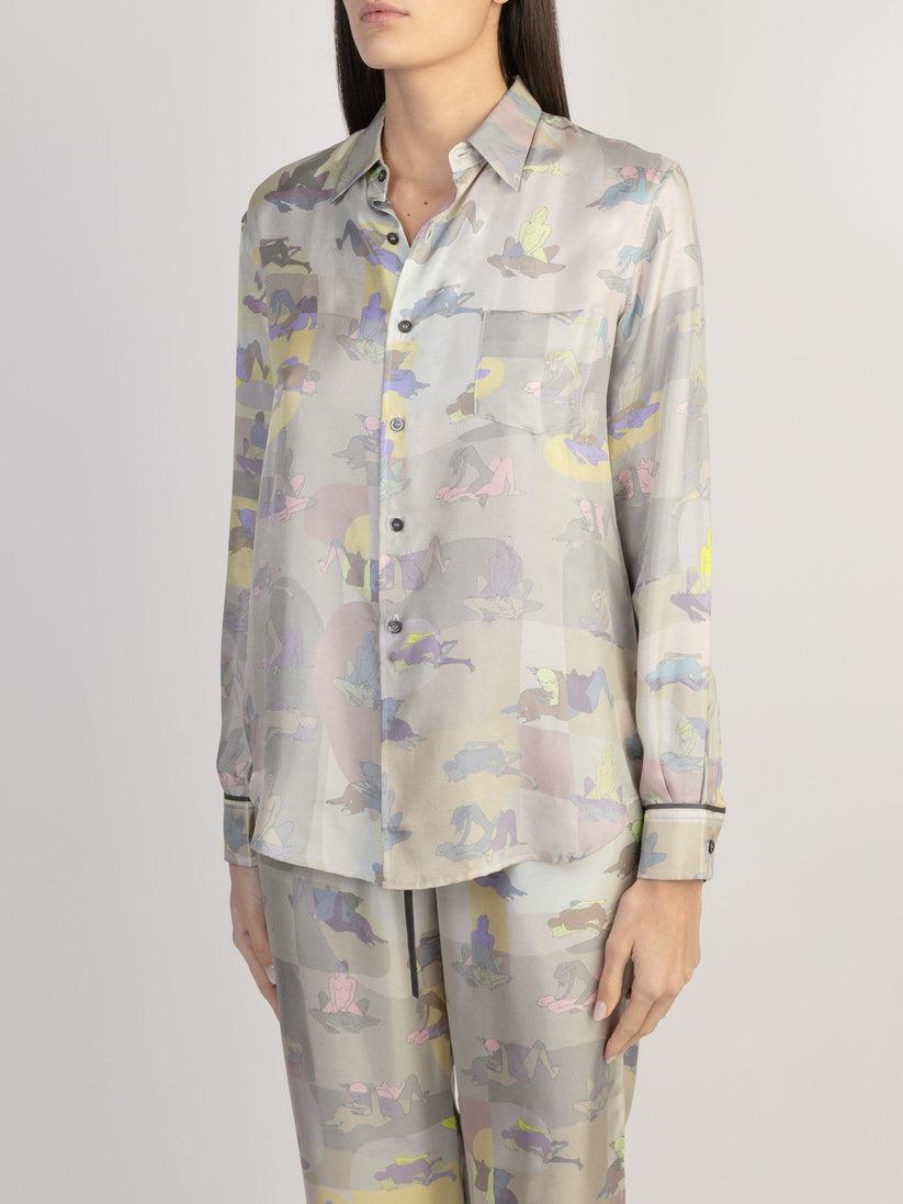 Sans Tabù Camicia in pura seta a maniche lunghe “L’amore” - Moonlight Promozione temporanea