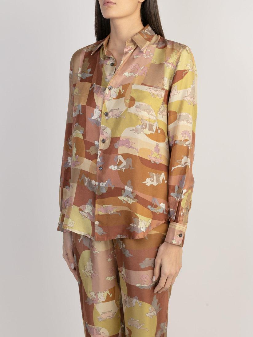 Sans Tabù Camicia in pura seta a maniche lunghe “L’amore” - Twilight Fino al 50% di sconto
