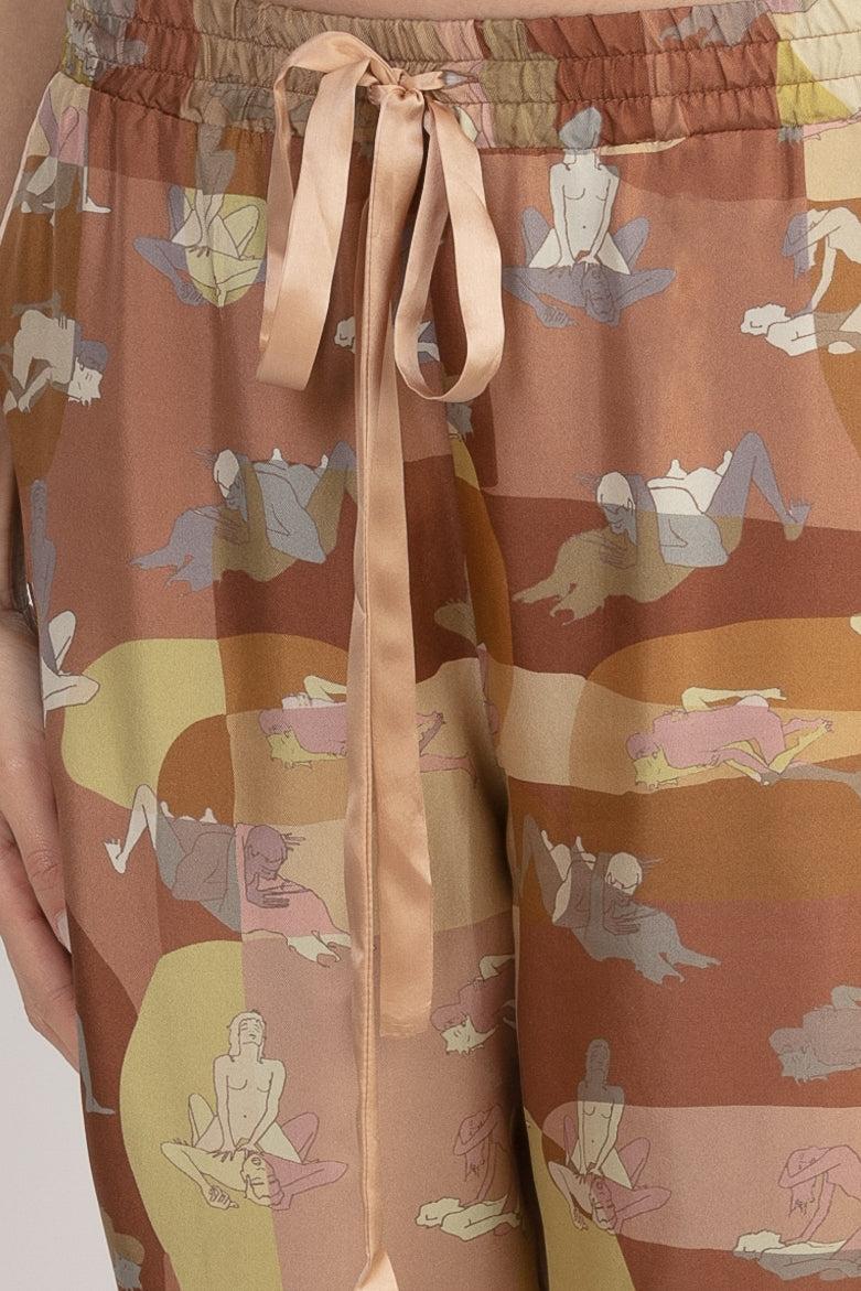 Sans Tabù Pantaloni lunghi in pura seta “L’amore” - Twilight Fino al 55% di sconto