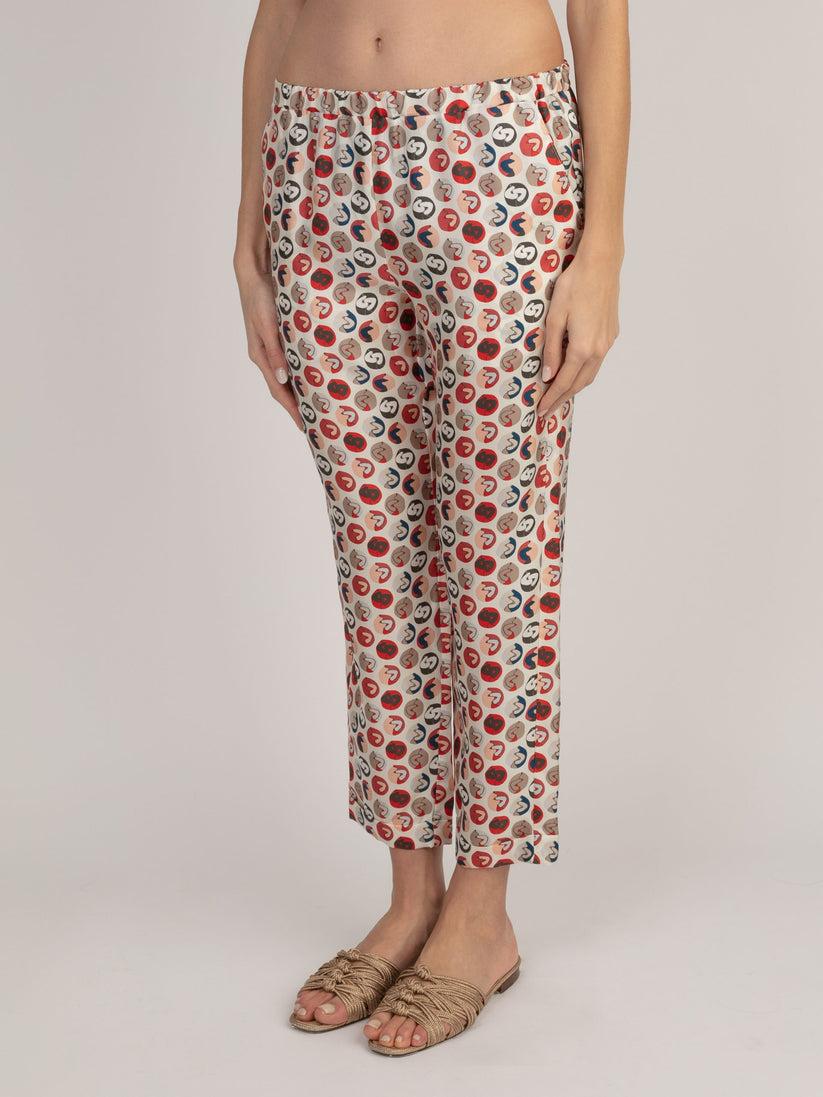 Sans Tabù Pantaloni lunghi in pura seta “Il Bacio Piccolo” - Steel Discount Store per i nuovi prodotti