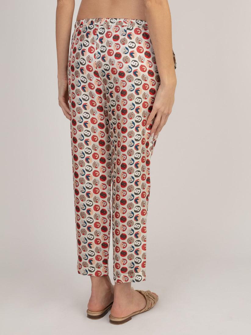 Sans Tabù Pantaloni lunghi in pura seta “Il Bacio Piccolo” - Steel Discount Store per i nuovi prodotti