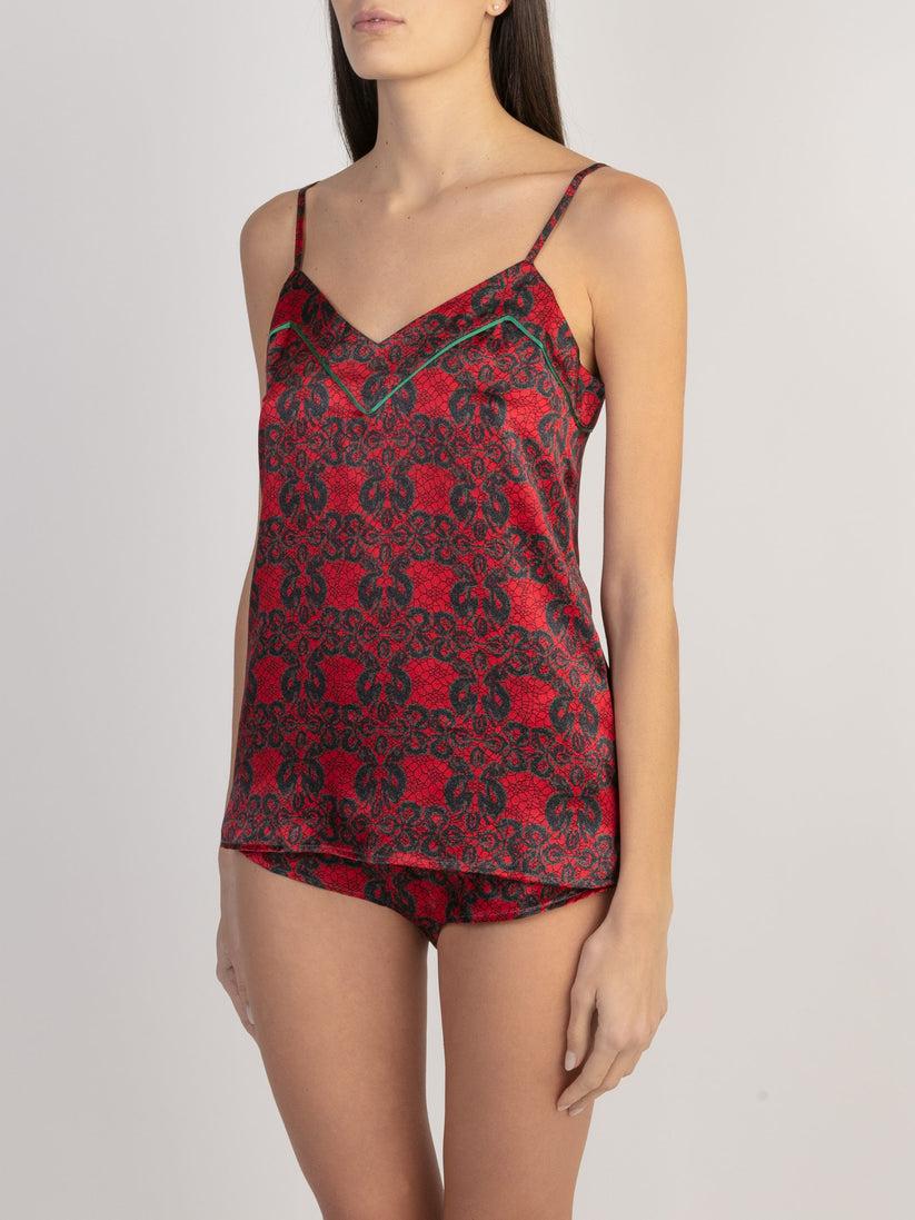Sans Tabù Top spallino sottile pura seta “Enlace” - Lipstick Shopping Online