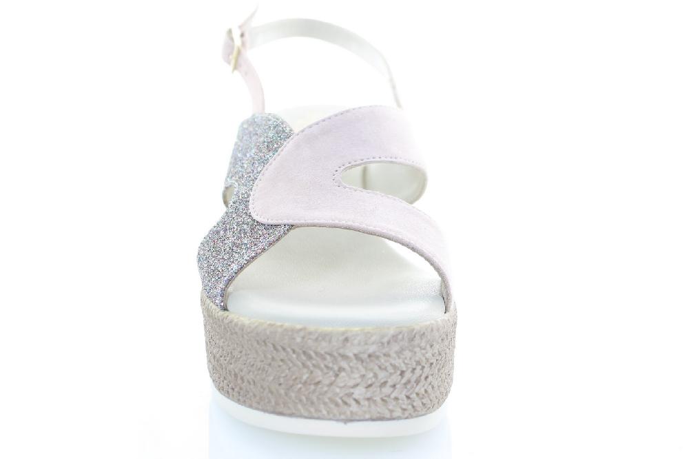 Soffice Sogno Sandalo in pelle e tessuto glitter Promozione