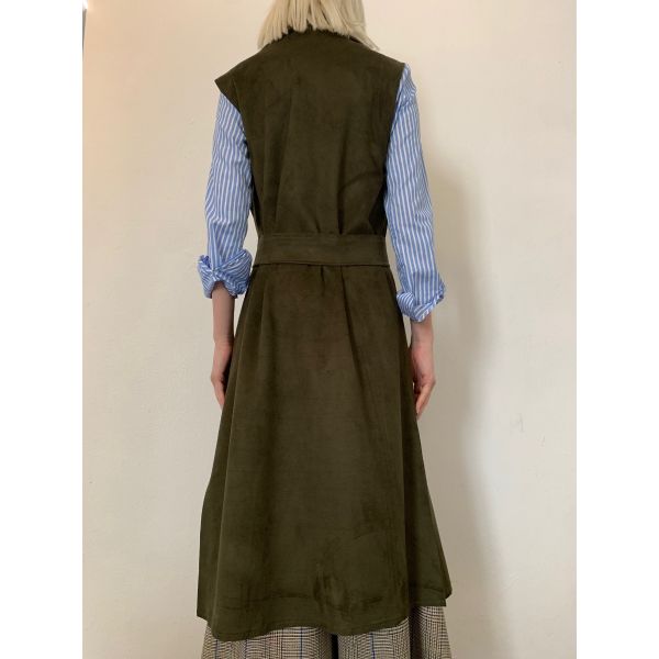 Stella Jean GILET LUNGO CON RICAMO FIORE Qualità