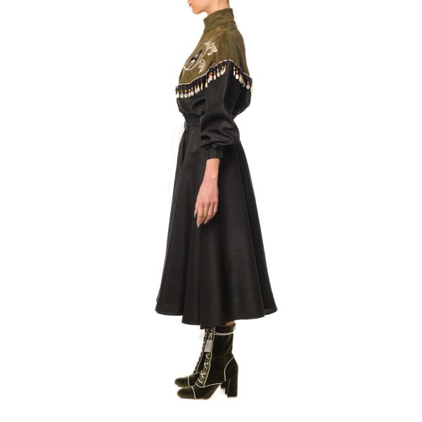 Stella Jean ABITO CON RICAMO E FRANGE Promozione