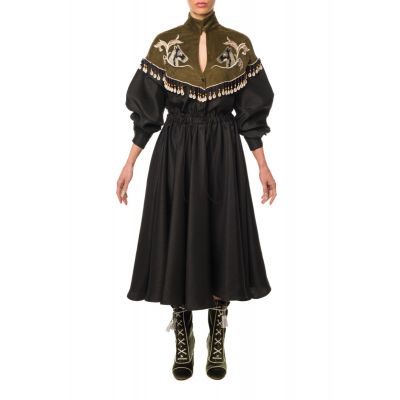 Stella Jean ABITO CON RICAMO E FRANGE Promozione