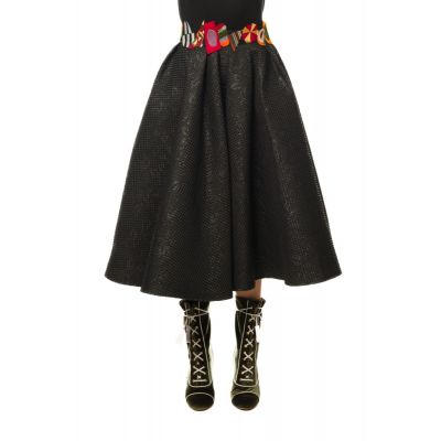 Stella Jean GONNA A RUOTA CON CINTA RICAMATA Outlet