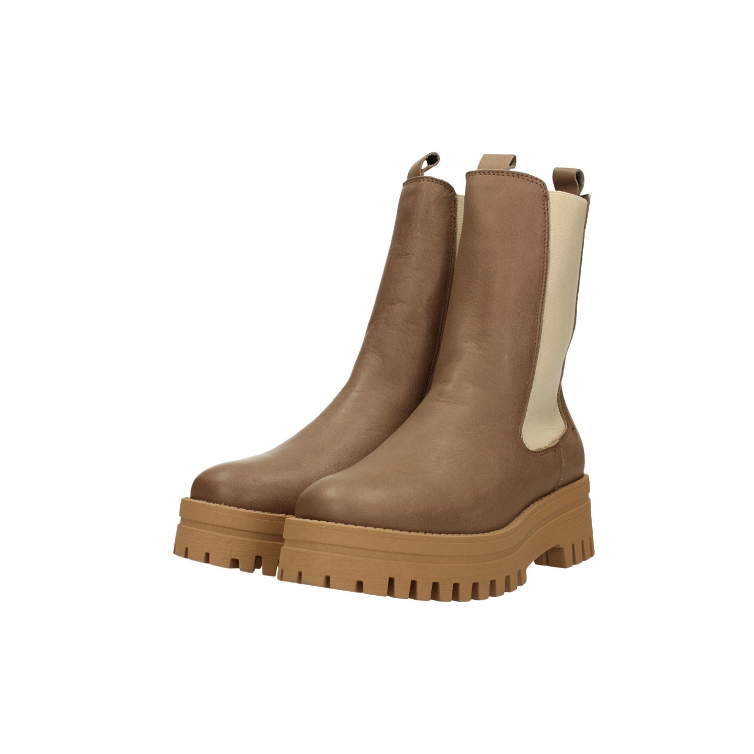 Tata Italia Stivaletti in vera pelle con dettagli chiari a contrasto. Tacco alto 4.5cm Saldi