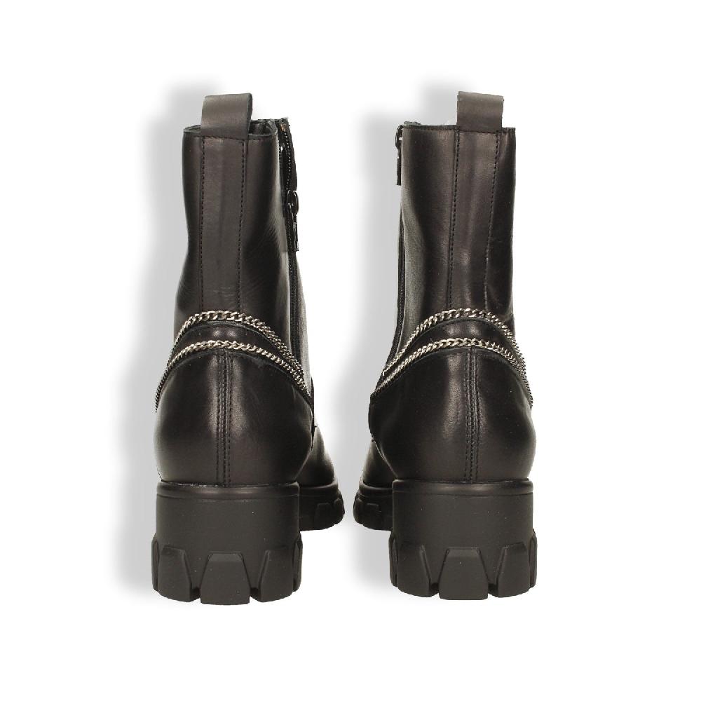 Tata Italia Stivaletti in vera pelle con zip decorativa. Tacco alto 6cm Saldi Di Fabbrica