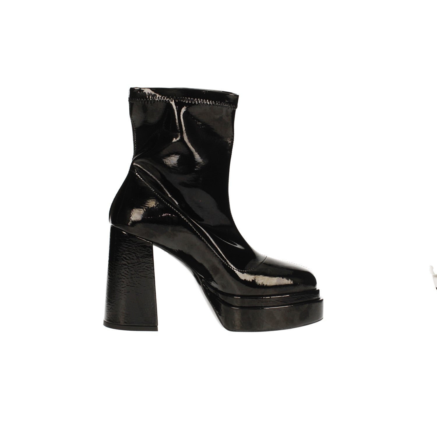 Tata Italia Stivaletti platform con doppio plateau in vernice. Made in Italy. Tacco alto 11cm Promozione temporanea