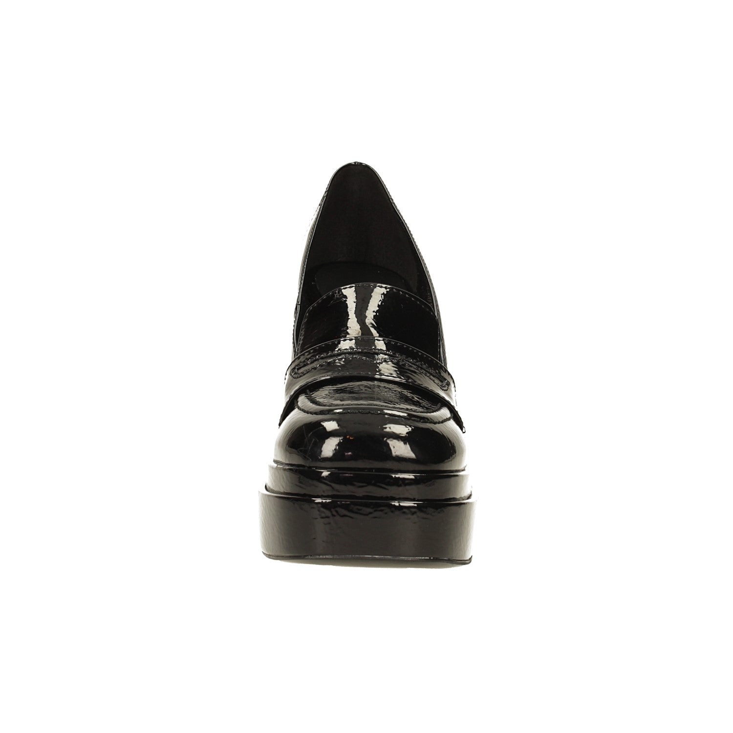 Tata Italia Pumps mocassino in vernice con tacco a colonna alto 10.5cm. Made in Italy Only for today