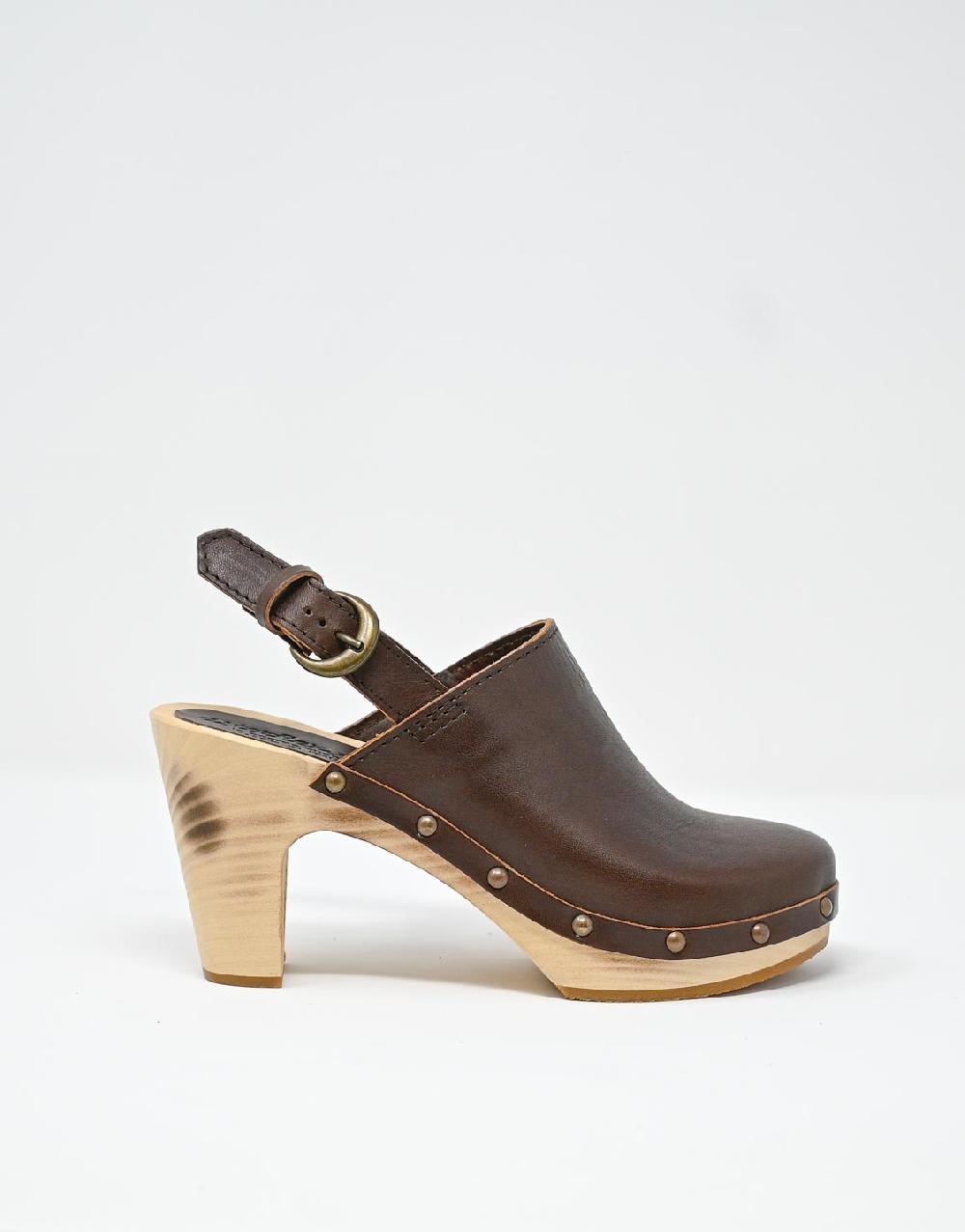 Wally Walker zoccolo in pelle dark chestnut Olandflex by astorflex Economico