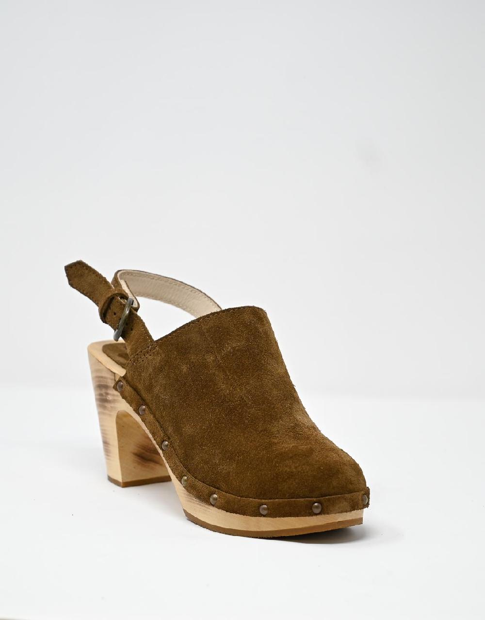 Wally Walker zoccolo in pelle scamosciata dark chestnut Olandflex by astorflex Outlet