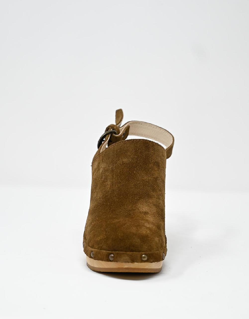 Wally Walker zoccolo in pelle scamosciata dark chestnut Olandflex by astorflex Outlet
