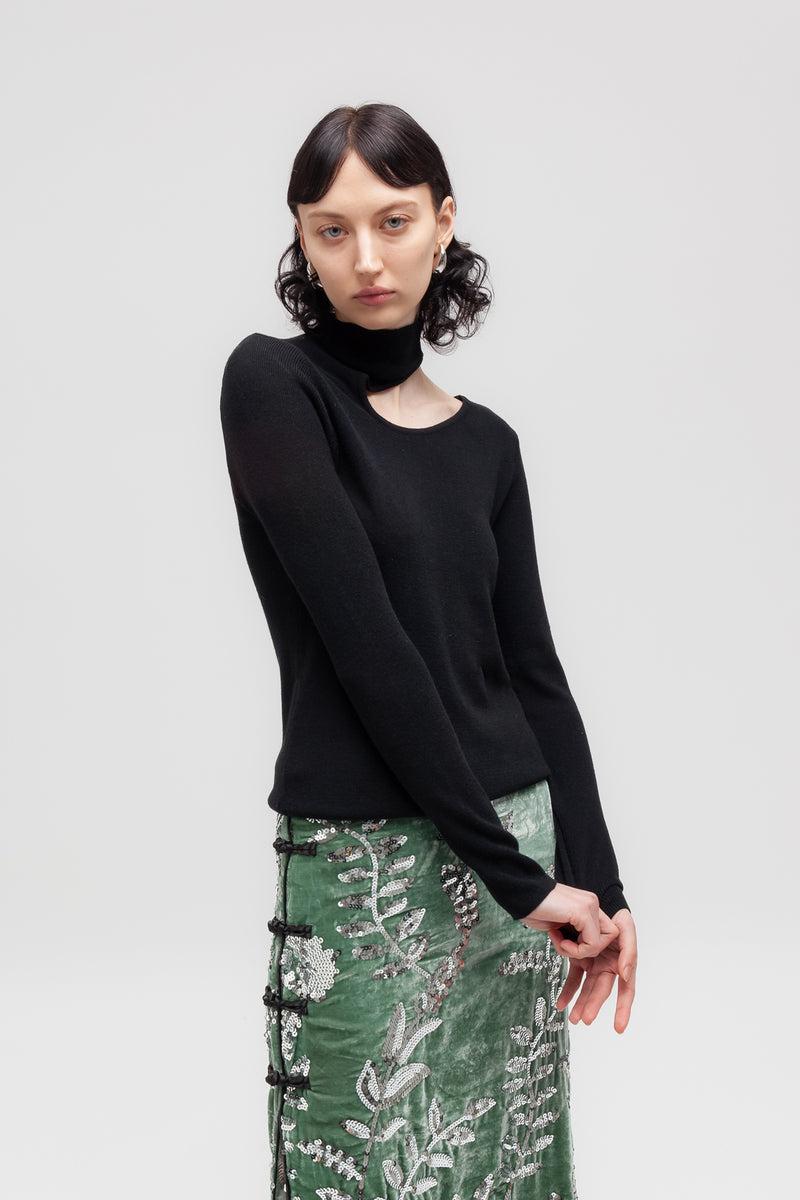 Weili zheng Lupetto in maglina con cut Spedizione Gratuita
