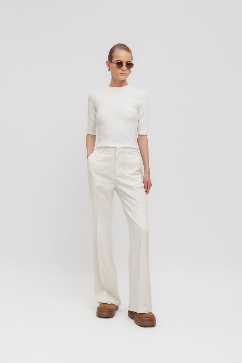Weili zheng Pantalone flare in gabardina Consegna Veloce