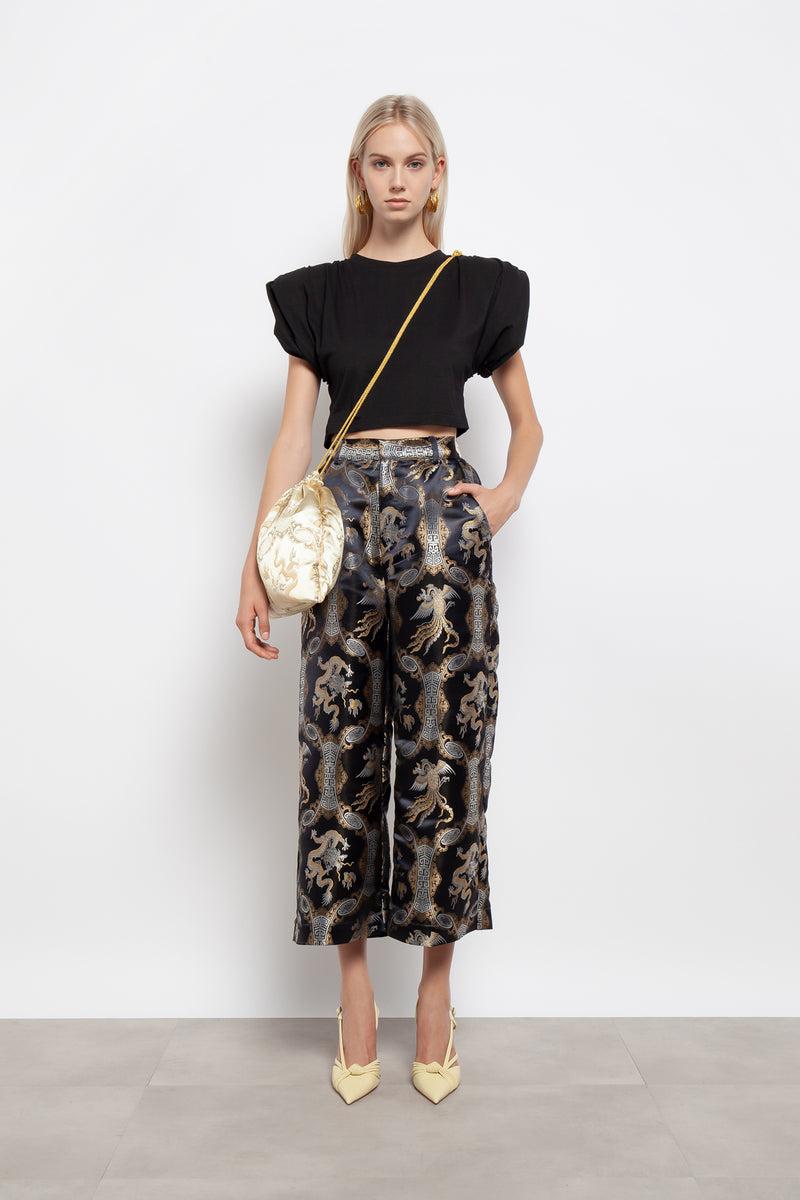 Weili zheng Pantalone a palazzo in broccato Shopping Online