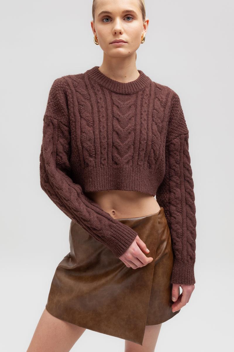 Weili zheng Maglia crop lavorata Presa