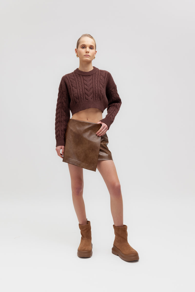 Weili zheng Maglia crop lavorata Presa