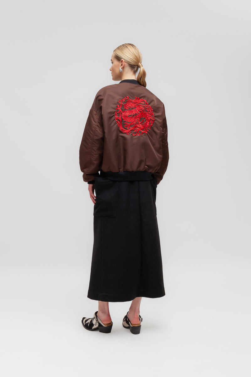 Weili zheng Bomber double-wear con ricamo drago Offerta