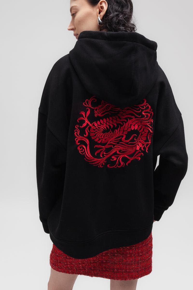 Weili zheng Hoodie con ricamo drago Hotsell