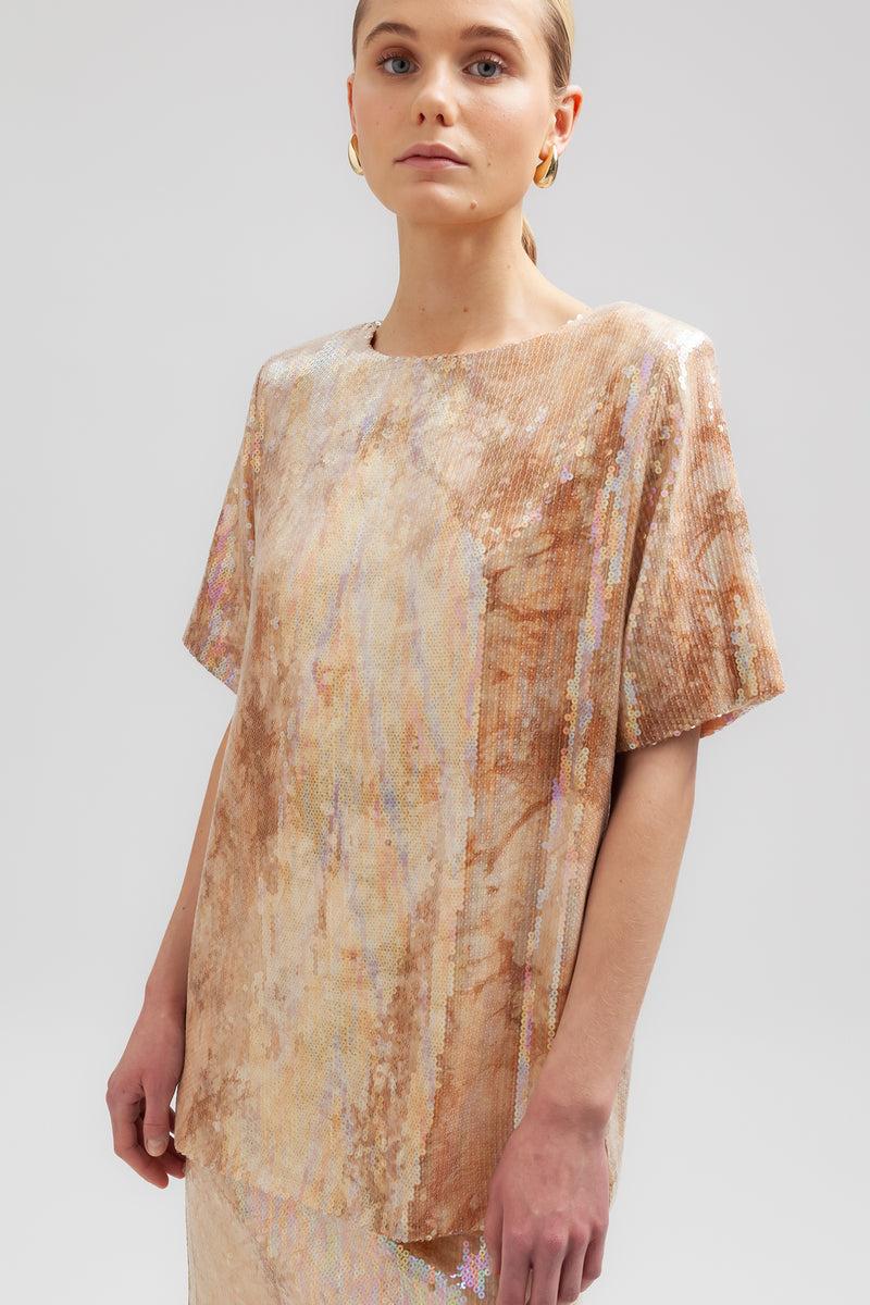 Weili zheng T-shirt in paillettes Vendita Calda