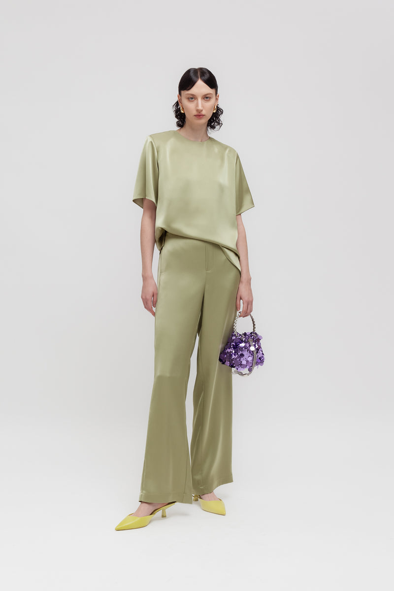 Weili zheng Pantalone in satin Vendite Flash
