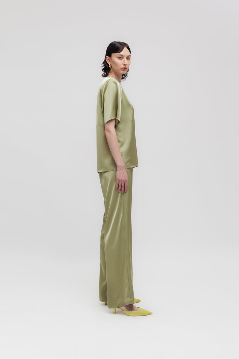 Weili zheng Pantalone in satin Vendite Flash