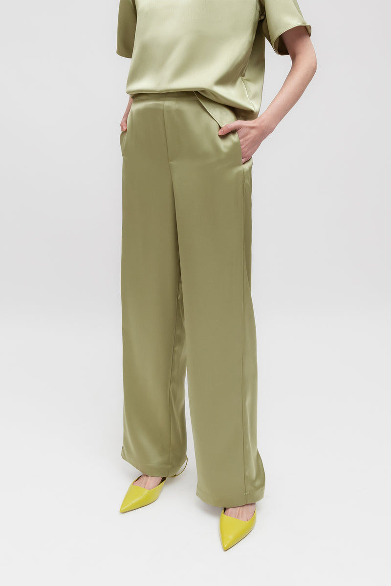 Weili zheng Pantalone in satin Vendite Flash