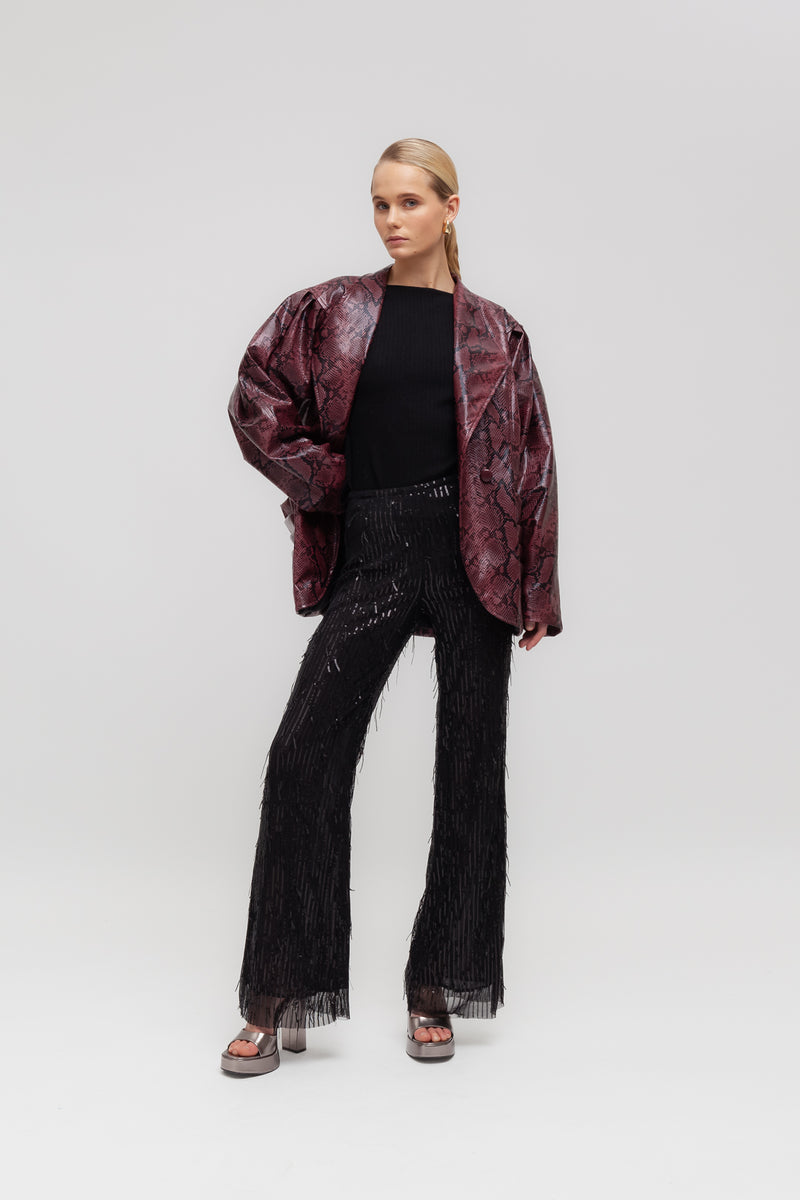 Weili zheng Pantalone flare in paillettes Spedizione gratuita