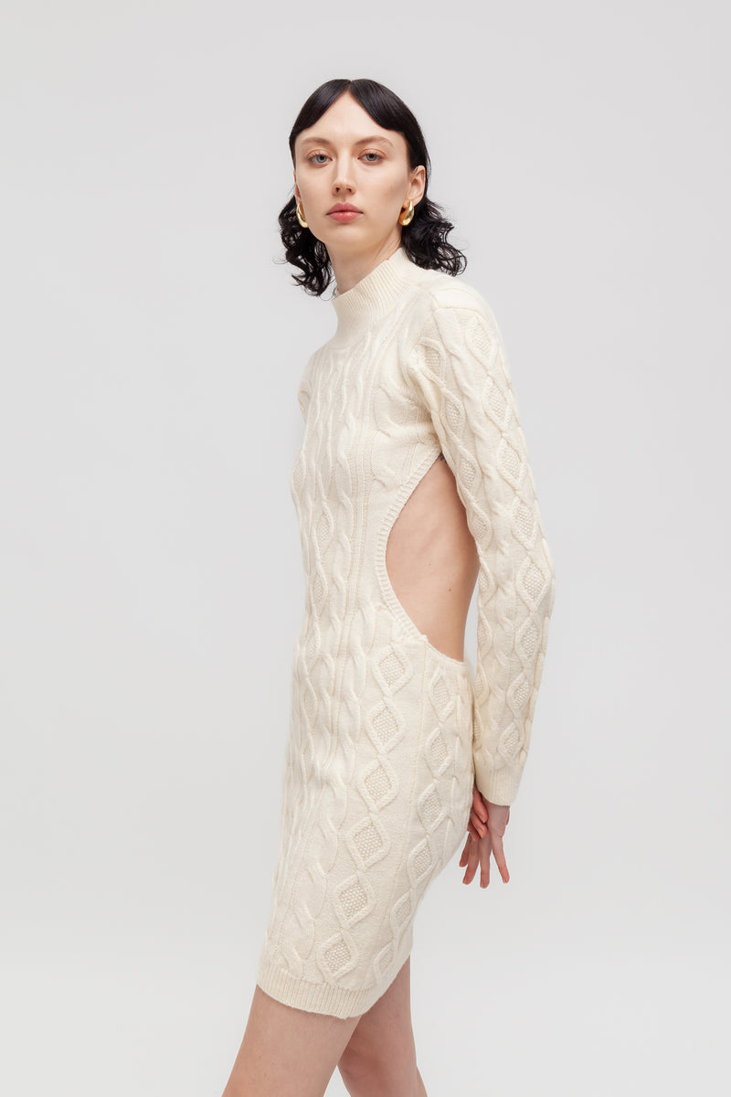 Weili zheng Mini abito in maglia con oblò sul retro Offerte stagionali