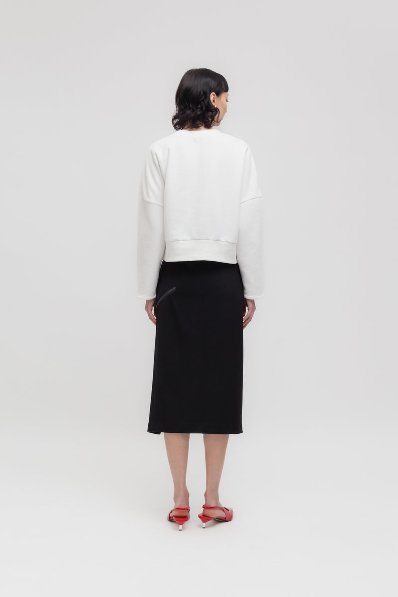 Weili zheng Longuette in gabardina con zip diagonale Fino al 60% di sconto