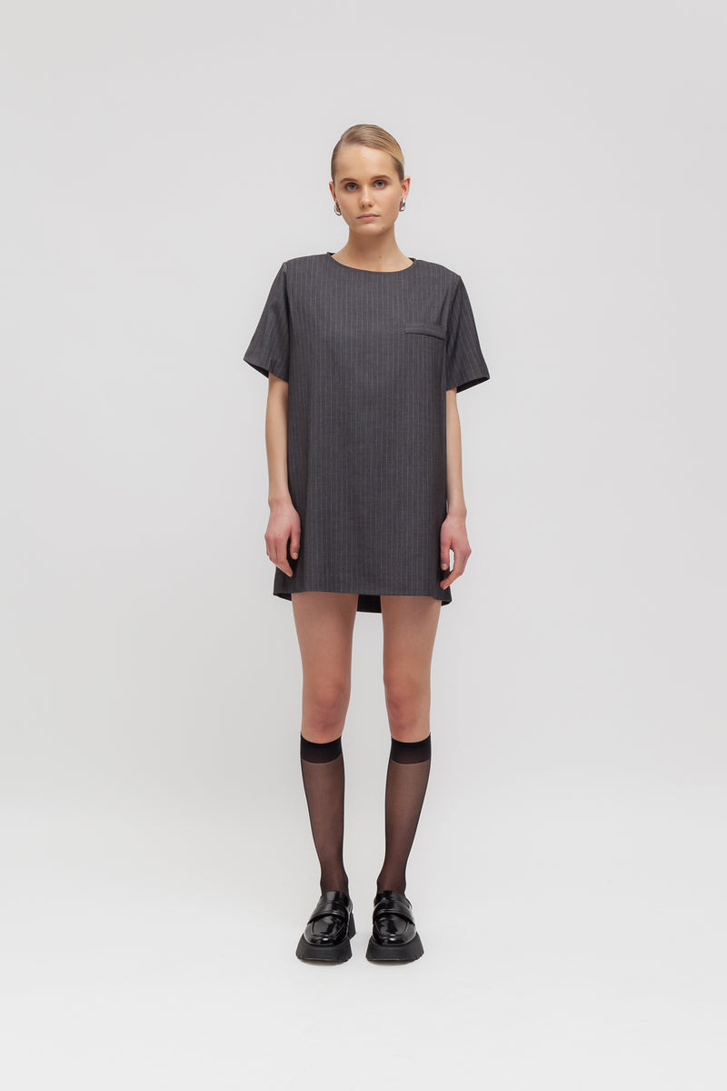 Weili zheng Abito corto in gabardina gessata Fino al 65% di sconto