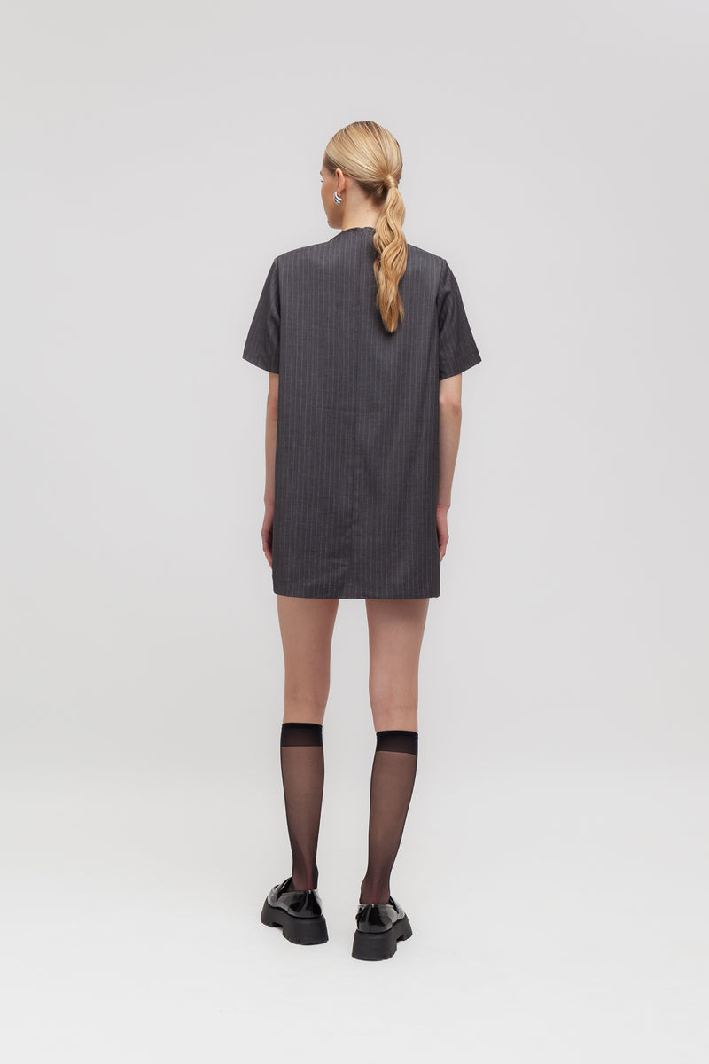 Weili zheng Abito corto in gabardina gessata Fino al 65% di sconto
