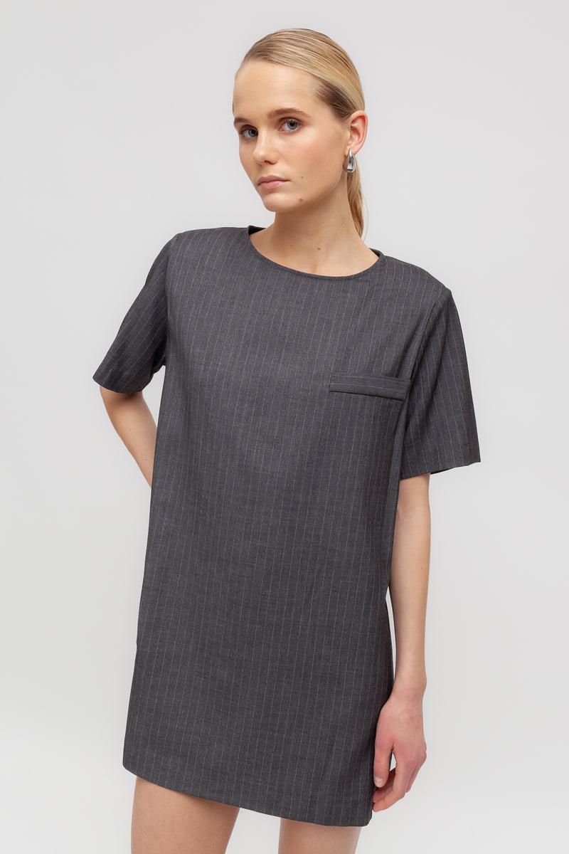 Weili zheng Abito corto in gabardina gessata Fino al 65% di sconto