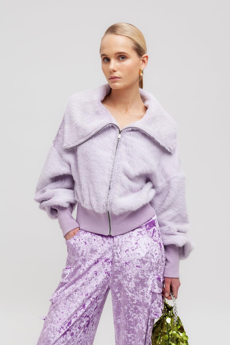 Weili zheng Cardigan furry con zip Only for today
