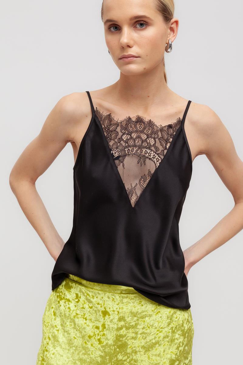 Weili zheng Canottiera in satin con pizzo 50% di sconto con spedizione gratuita
