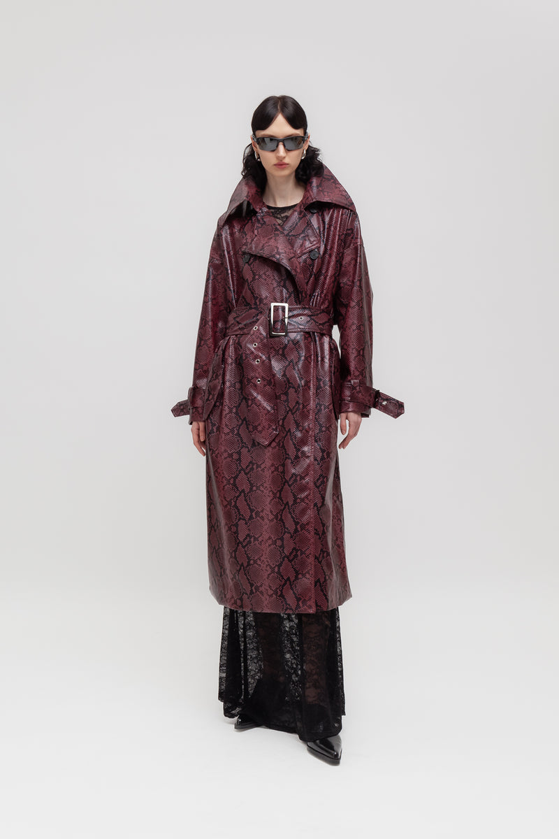 Weili zheng Maxi trench pitonato 50% di sconto per tempo limitato